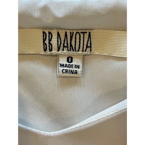 BB Dakota Revolve White Fit And Flare Mini Dress With‎ Gray Bow Print Size 0 - Picture 11 of 14